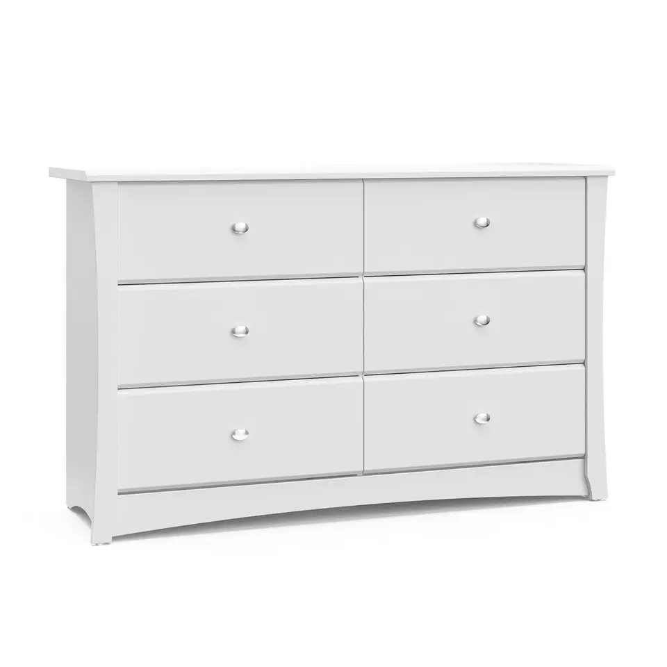 Zásuvka Double Dresser (biela) - Greenguard Gold Certified, Detská komoda organizátor pre škôlku, hrudník zásuviek