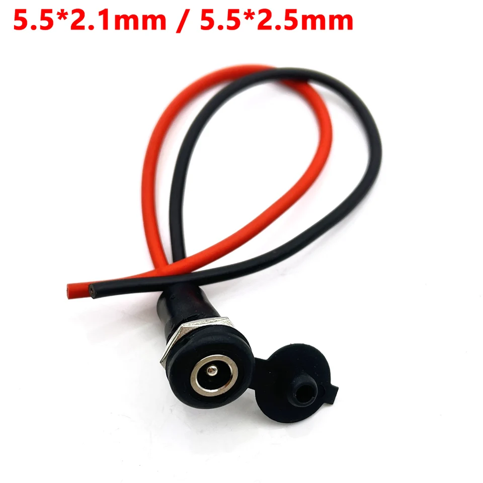 Zásuvka na nabíjanie napájania jednosmerného zdroja 5.5x2.1 mm 5,5 x 2,5 mm samica konektora panela konektora 5521 5525 s orechovým drôtom vodotesným uzáverom