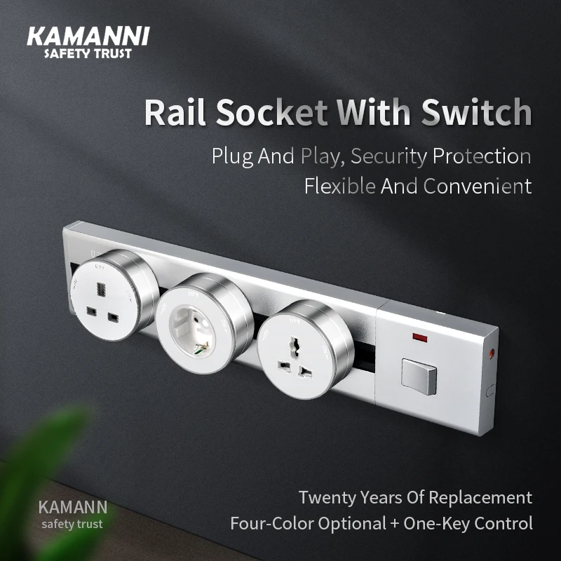 Zásuvka na stenu USB Power Socket Free-stojacia stolná plocha v kancelárii Šedá stena Scet Sockets Kitchen 220 Bluetooth reproduktor