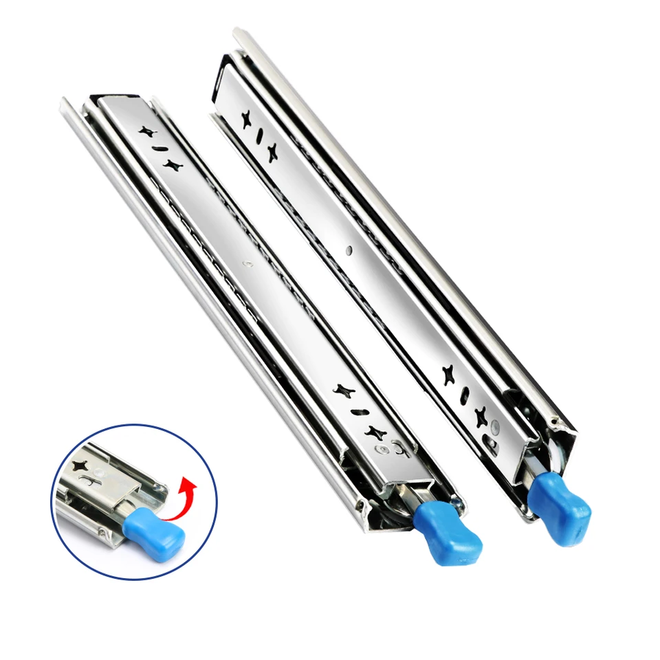 Zásuvka pre domáce vozidlo Slide Rail High Duty 53 mm široký bezpečnostný zámok 120 kg kapacita 264 libier guľôčkové ložisko Trojnásobné úplné predĺženie