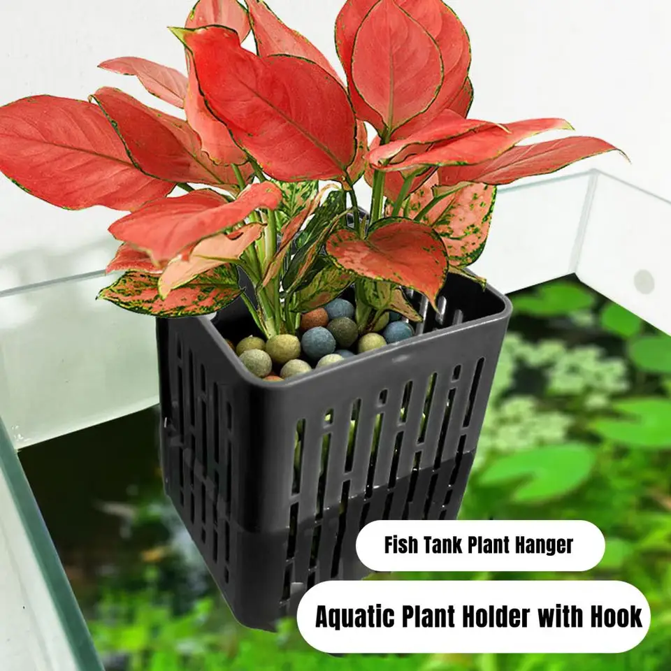 Závesné akváriové držiak rastlín Hydroponický košík Závesné kvetináče Fish Tank Poháre s háčikmi pod vodou vodné rastliny Flowerpot