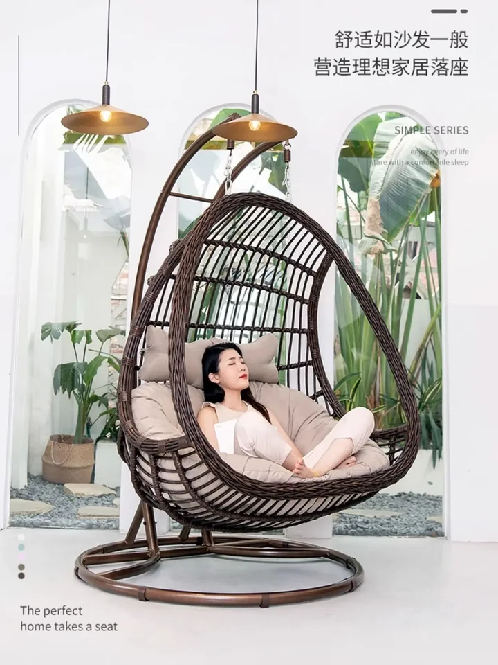 Závesný košík Rattan Stolička Cradle Bird's Nest Swing Indoor Balkón Lazy Outdoor Swing Courtyard Internet Celebrity Leisure Home