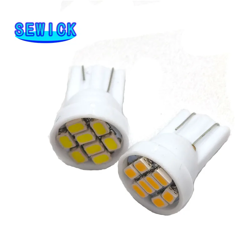 Zľava 500ks AC DC 6V 6,3V 12V T10 555 Non Polar 8 SMD 1206 3020 194 168 LED žiarovky biela červená modrá zelená klinová pinball stroj
