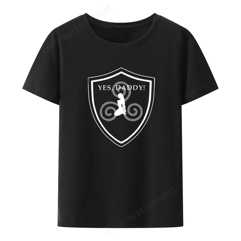 Áno, ocko ddlg triskele vtipné grafické tričká BDSM Print Top Tee Tee Pattern Street módne topy štýl Pohodlné tričko Men