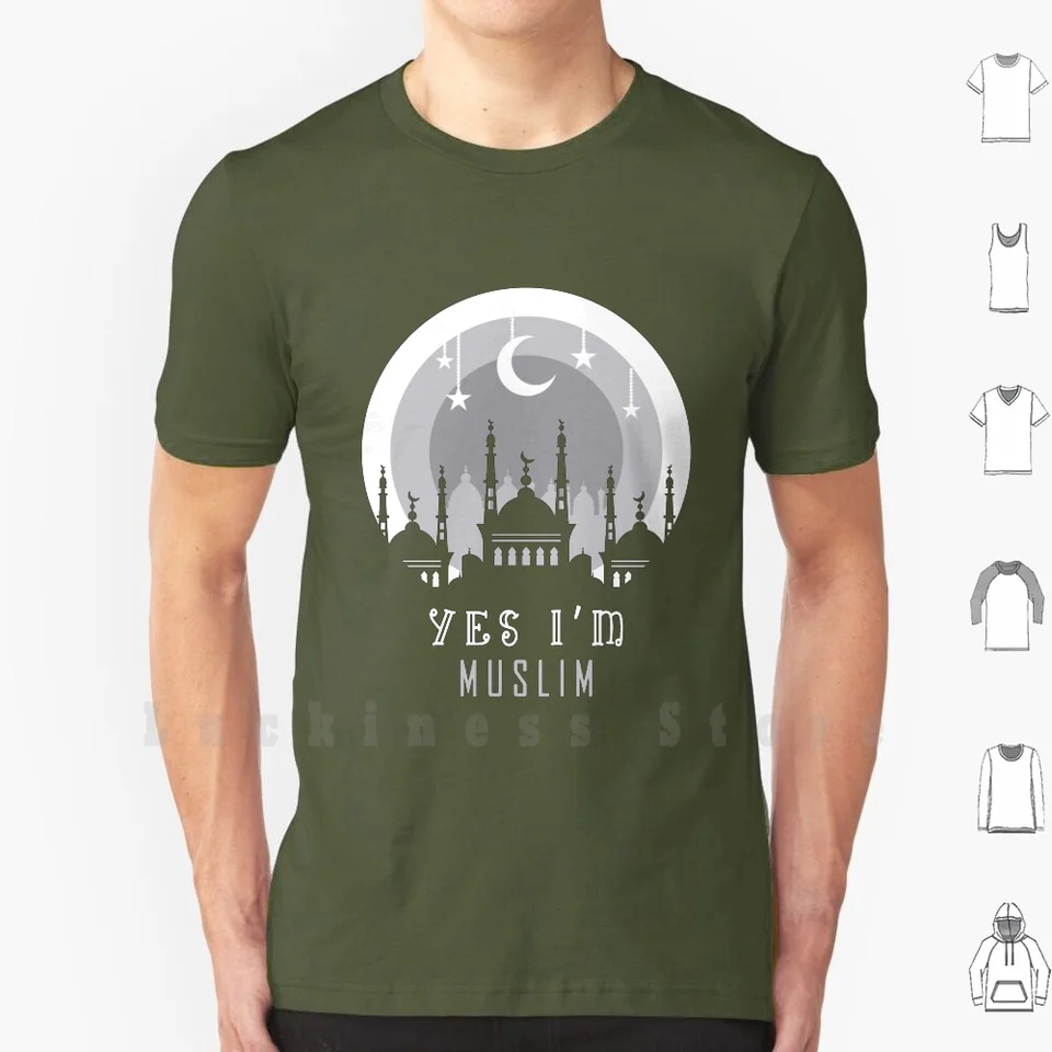 Áno, som moslimský tričko 6xl bavlna Cool tričko moslim Islam islamská mešita Korán arabská oslava Eid Mubarak Náboženstvo Áno Im