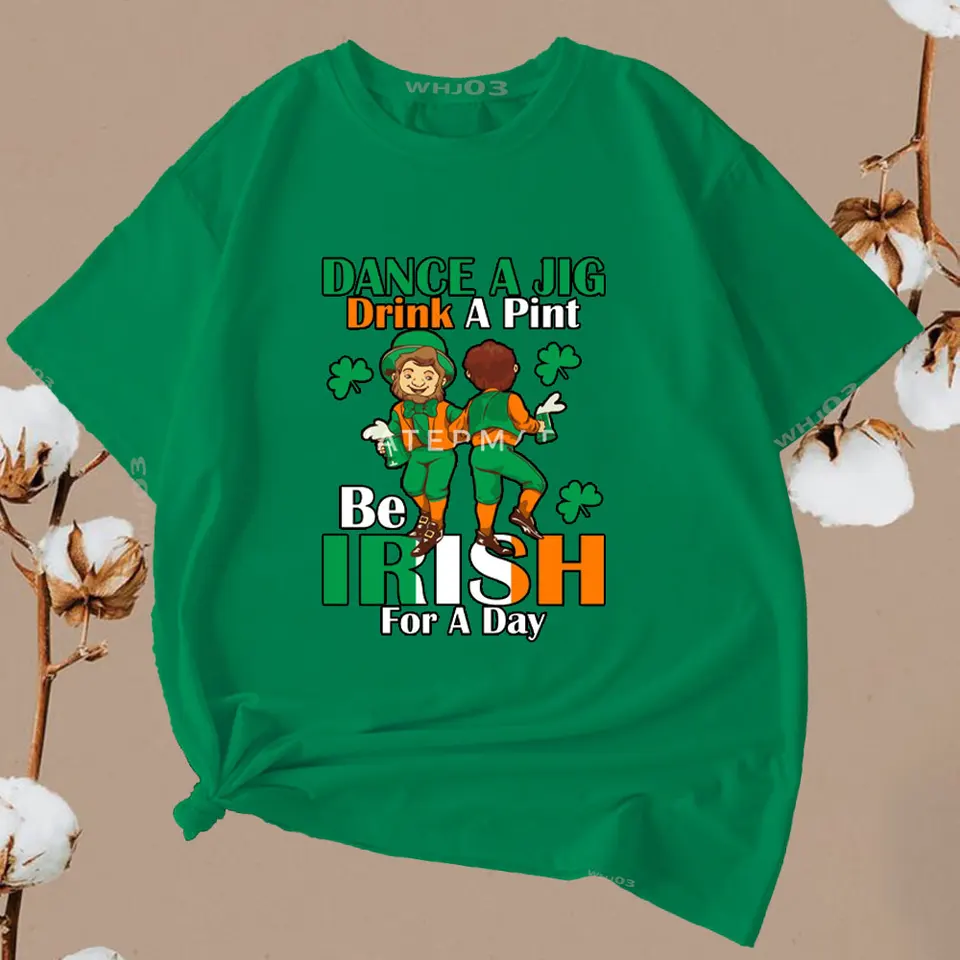 Írsky tím pre pitie Tlačené tričko Írsko Tee Saint Paddys St Patricks Day tmavo šedá