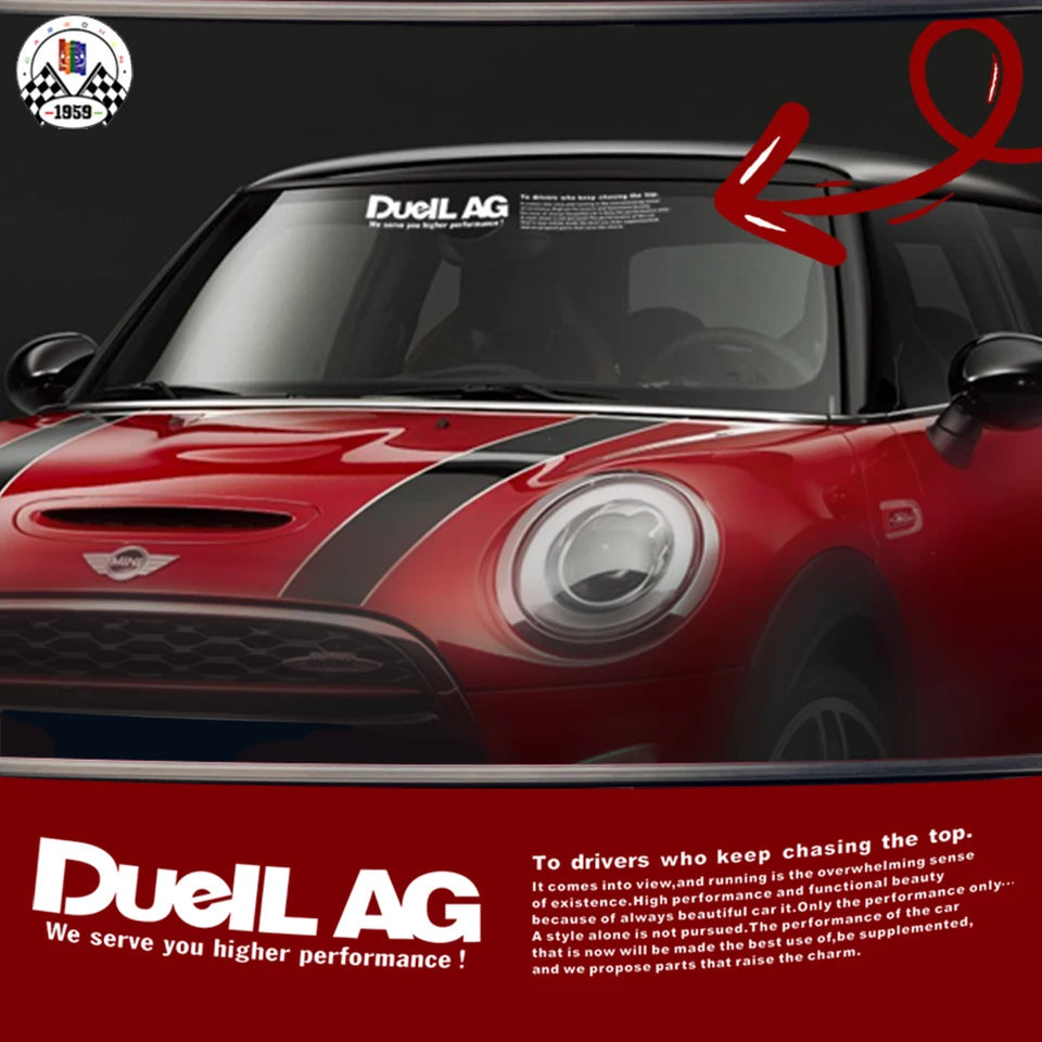 Úplne nový dovážaný materiál predný nálepka na čelné sklo Sun Sun Sun 1 PCS pre Mini Cooper F55 F56 F57