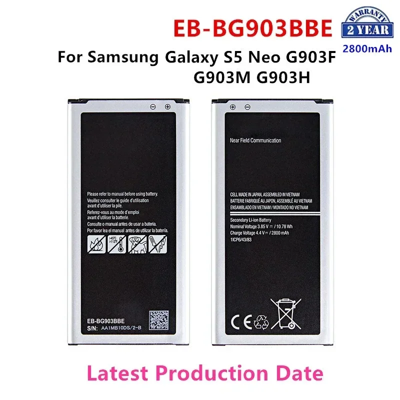 Úplne nový EB-BG903BBE batéria 2800 mAh pre Samsung Galaxy S5 Neo G903F G903W G903M G903H Náhradné batérie s WO