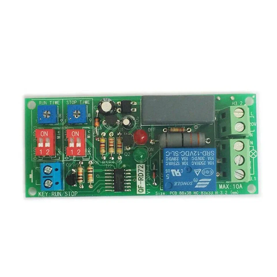 Úplne nový modul prepínača prepínača trvanlivosti Modul AC 100V-250V AC110V 120V 220V Oneskorenia Nekonečný cyklus zapnutí/vypnuté časovač