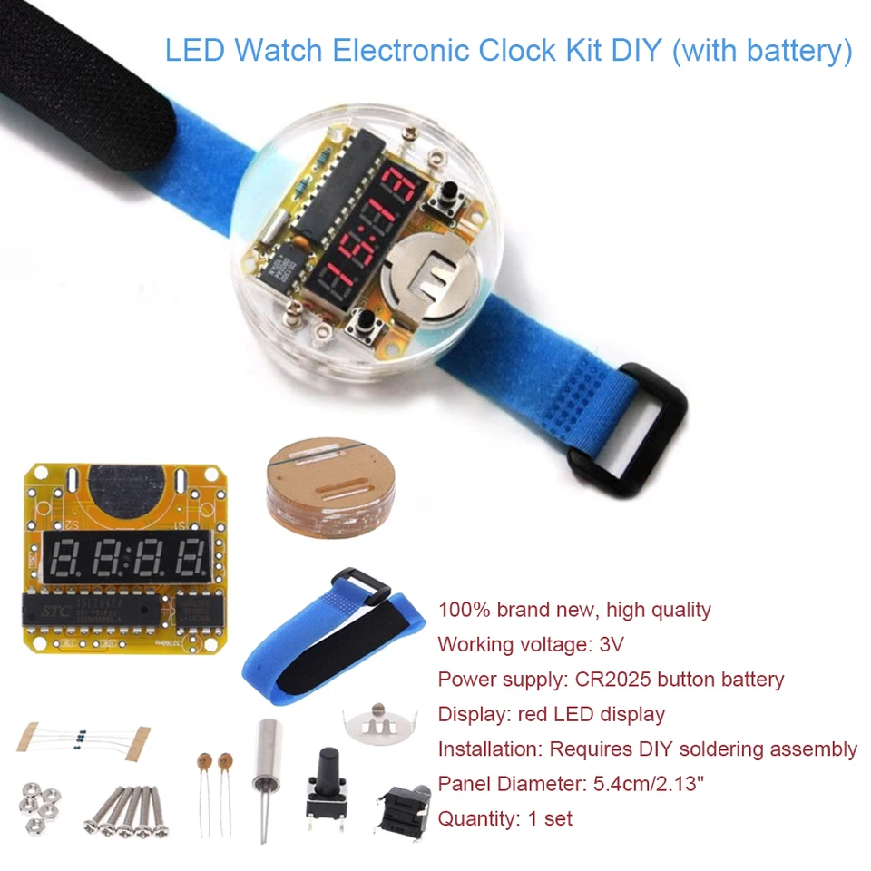 Úplne nový priehľadný 4 -miestny LED hodinky Elektronické hodiny DIY Kit Smart Electronic Microkontroller LED hodinky Elektronická súprava hodín