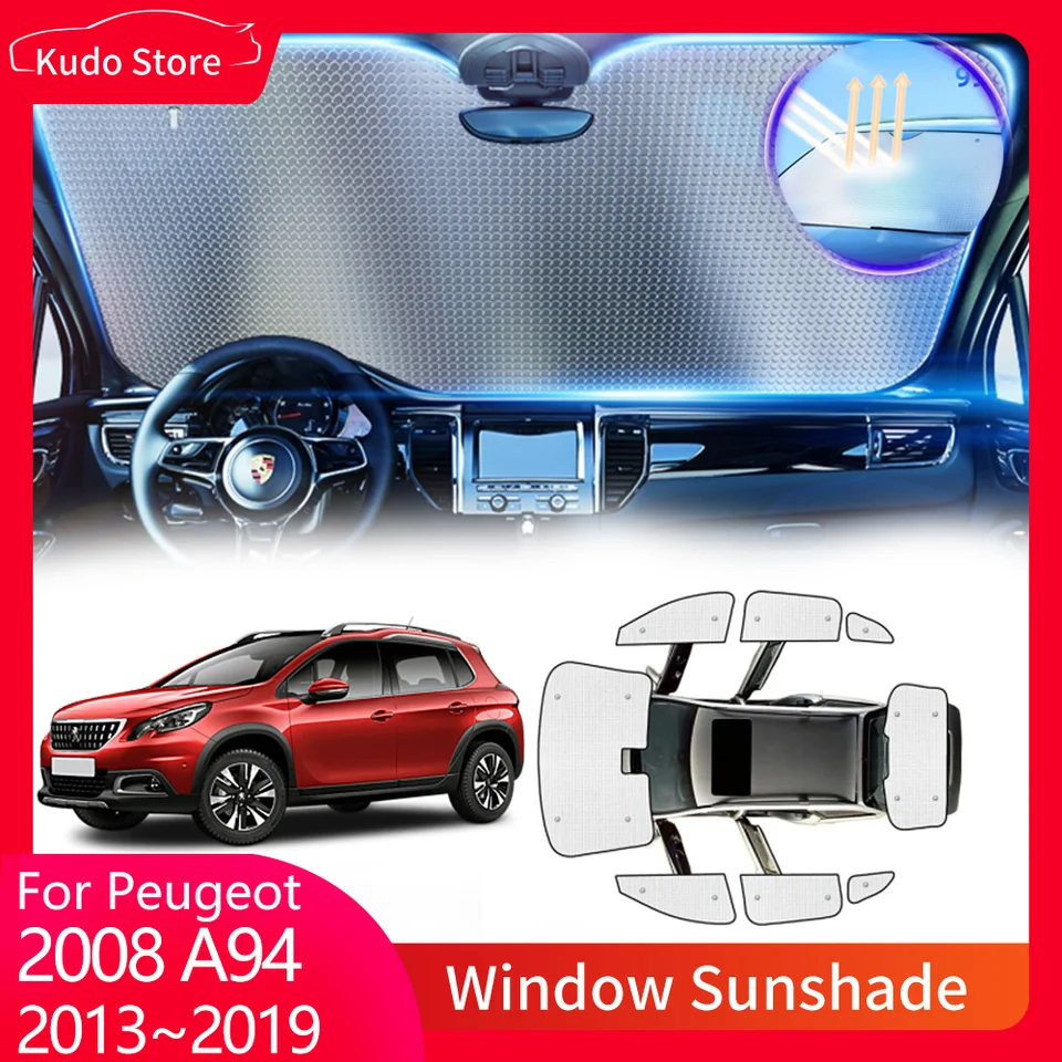 Úplné pokrytie Sunshades pre Peugeot 2008 A94 2013 ~ 2019 predné čelné sklo záclony Slnko chráni