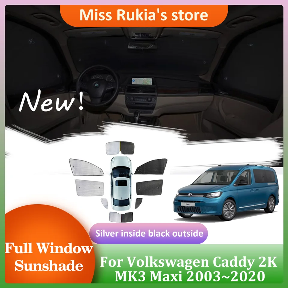Úplné pokrytie Sunshades pre Volkswagen VW Caddy 2K MK3 Maxi 2003 ~ 2020