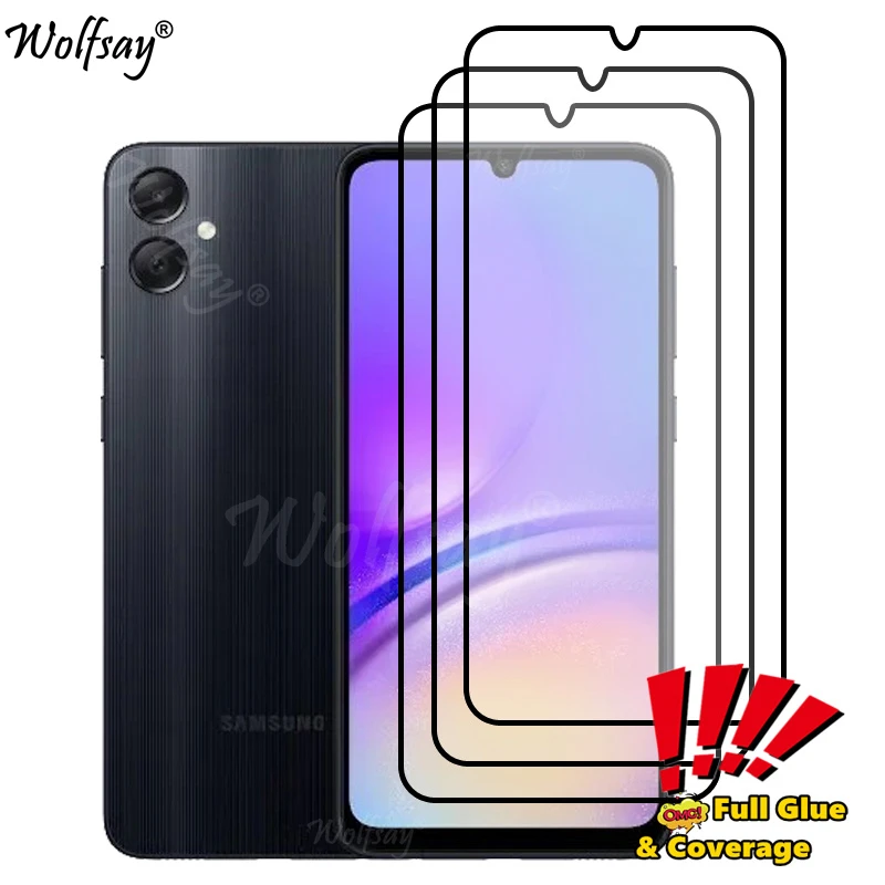 Úplný kryt Celý chránič obrazovky Glue pre Samsung Galaxy A05 Temperované sklo pre Samsung A05 A 05 sklo pre sklo Samsung A05