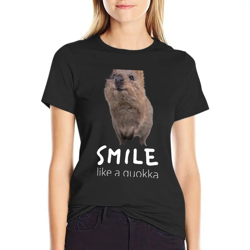 Úsmev, ako Quokka. Island Rottnest, Tričko Tričko Západnej Austrálie Dopychujte svoju vlastnú ženskú odevnú módu