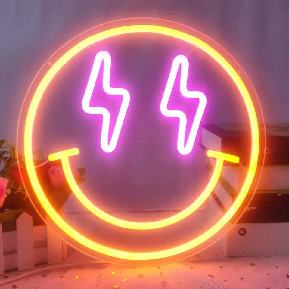 Úsmev Face neon znamenie Stlmiť úsmev tvár LED značka SMILE SMILE NEON Známka pre dekoráciu steny dekor pre detskú izbu neónová značka pre izbu dekor