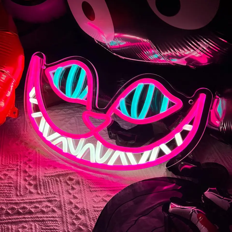 Úsmev mačka neónové znamenie stmievateľné halloween LED neónové svetlo značky pre barovú krčmu Domáce izba dekorácie zviera na večierok narodeniny vianočný darček
