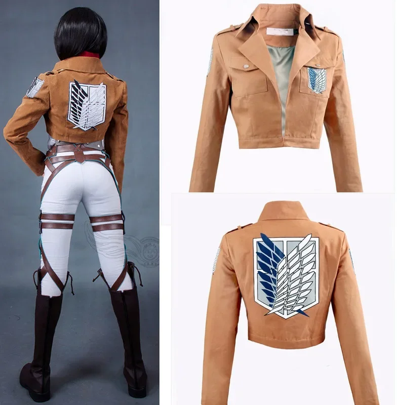 Útok 3ks na Titan Cosplay shingeki no Kyojin miasa ackerman cosplay cosplay kostýmy bunda šál opasok kožené šortky plné súpravy