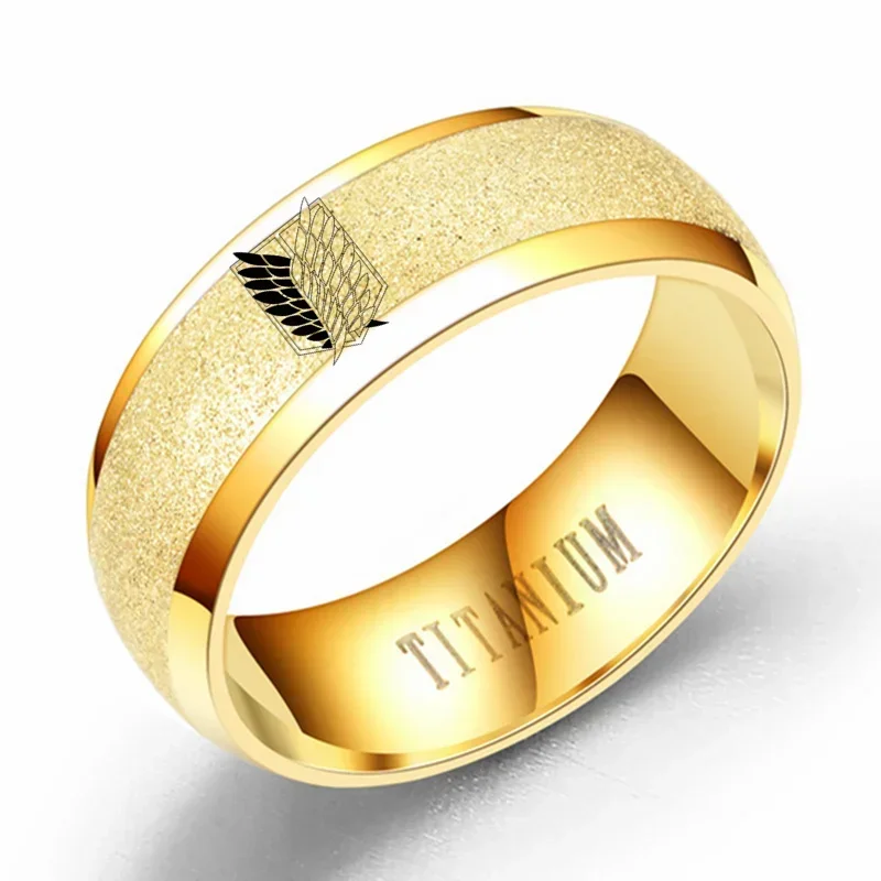 Útok 8 mm na Titan Black Sliver z nehrdzavejúcej ocele Ring Wings of Liberty Flag Rings prsteň pre mužov