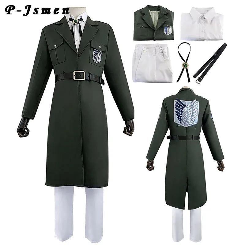Útok na Titan Anime Cosplay kostým Shingeki no Kyojin Coat Soldier Bundace Survey Corps Outfit pre Halloween Téma večierok dospelých
