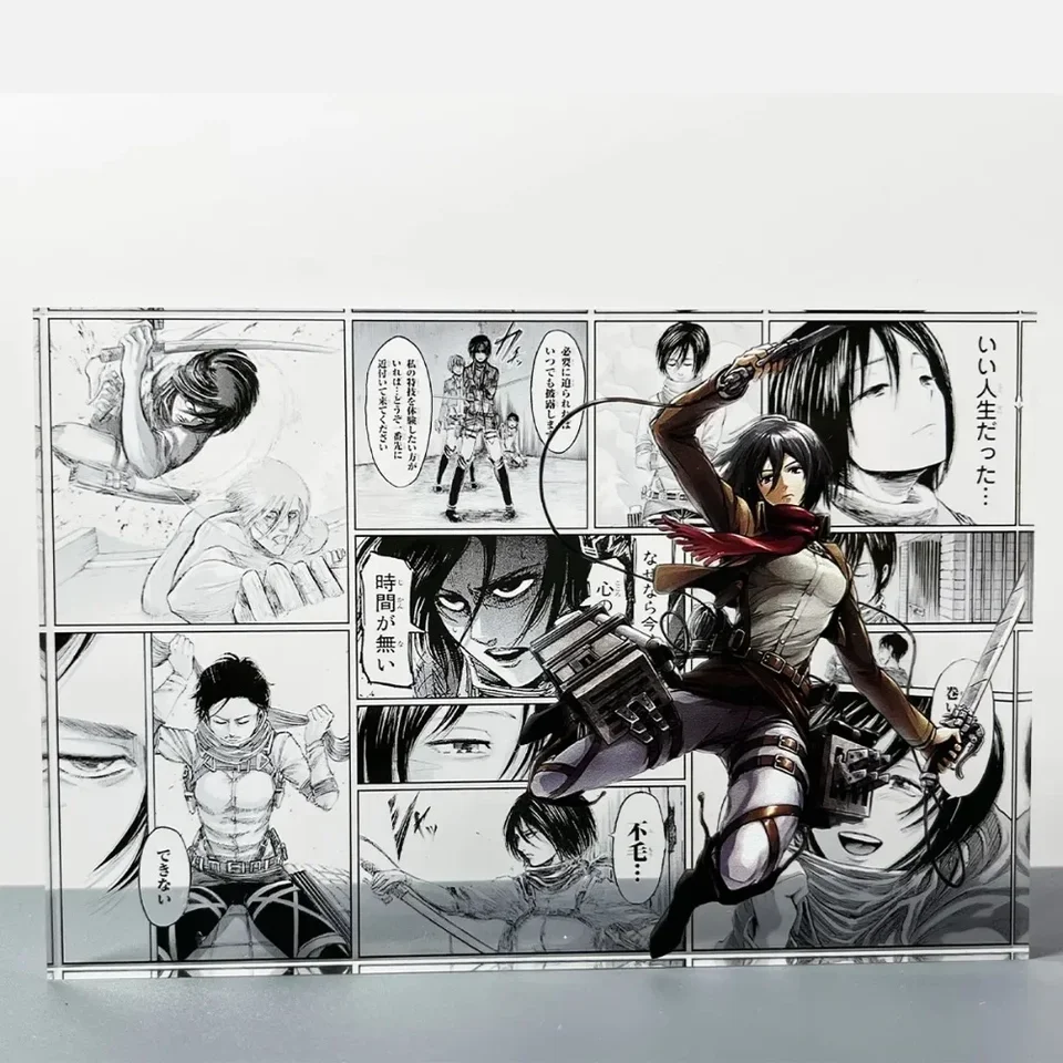 Útok na Titan DIY domáce akrylové narodeninové tehly Mikasa · Ackerman Anime Game Periférna zbierka Vianočný darček