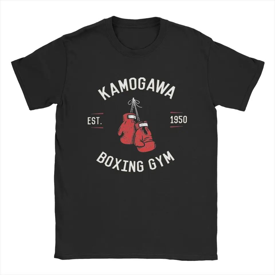 Úžasné hajime no ippo kamogawa boxerská telocvičňa tričko Men posádka krk čisto bavlnená tričko Anime s krátkym rukávom Tlačené oblečenie