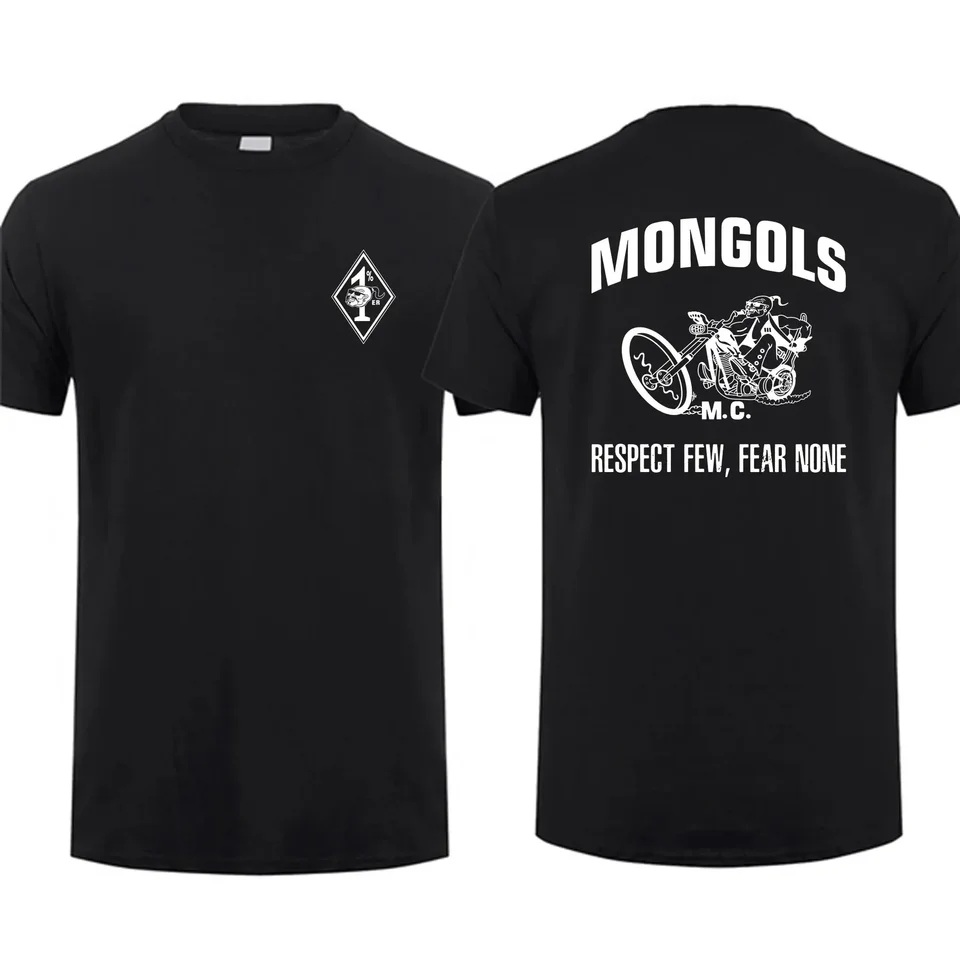 Úžasné odpaliská mužské tričko Príležitostné nadmerné Essential Mongols Logo Motocyklové Tričko Tričká Men Tričká Grafické streetwear S-3xl