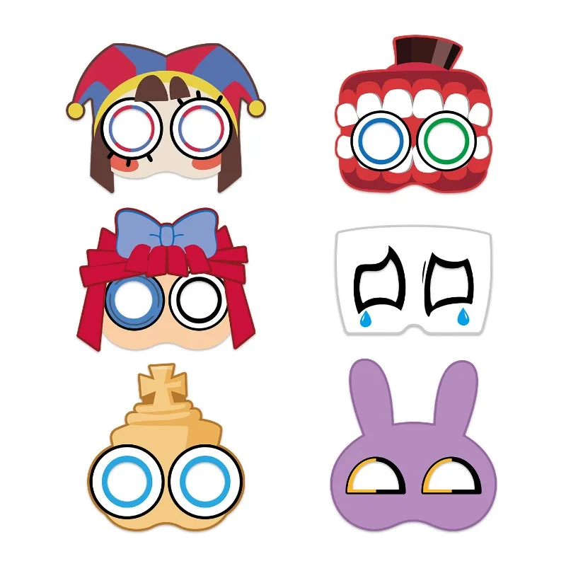 Úžasný digitálny cirkusový cosplay Felt Eye Mask Pomni Maska narodeninovú oslavu Detské kostýmy sa obliekajú maškarné zásoby