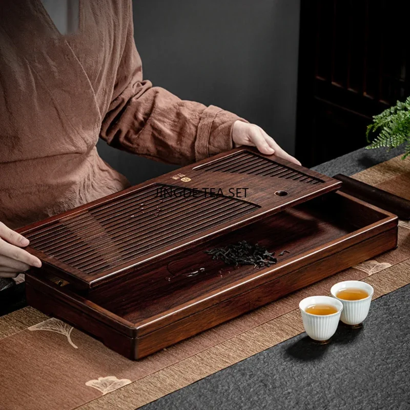 Čajový doska z masívneho dreva Bambusový čajový podnos s vodou Torge Tank Tank Puer Tea Table Tafer Zásuvka podnos na obrad