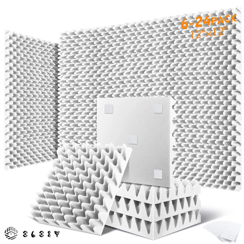 Čalúnenie zvuku 6/12/24 PCS, Akustická penová vaječná prepravka akustická špongia, podložka Studio Soundoofustration Panel Doplnky