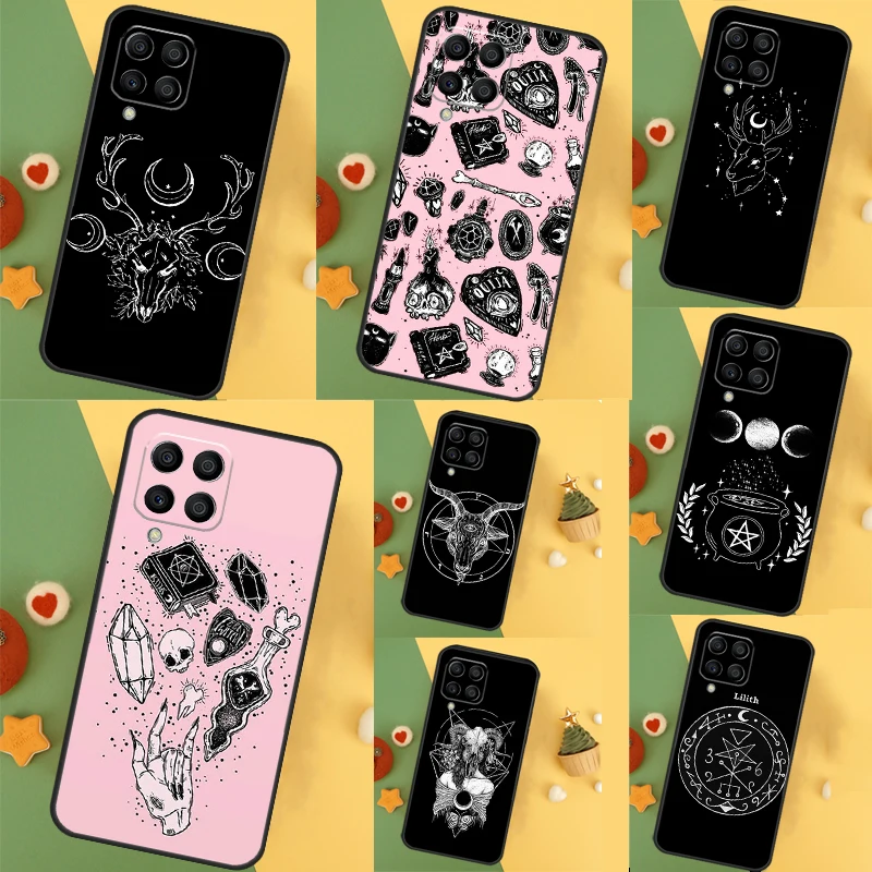 Čarodejníctvo okultné pentagram pre Samsung Galaxy M53 M33 M13 M14 M34 M54 M12 M32 M52 M20 M15 M55 M31S M30S M21 M51
