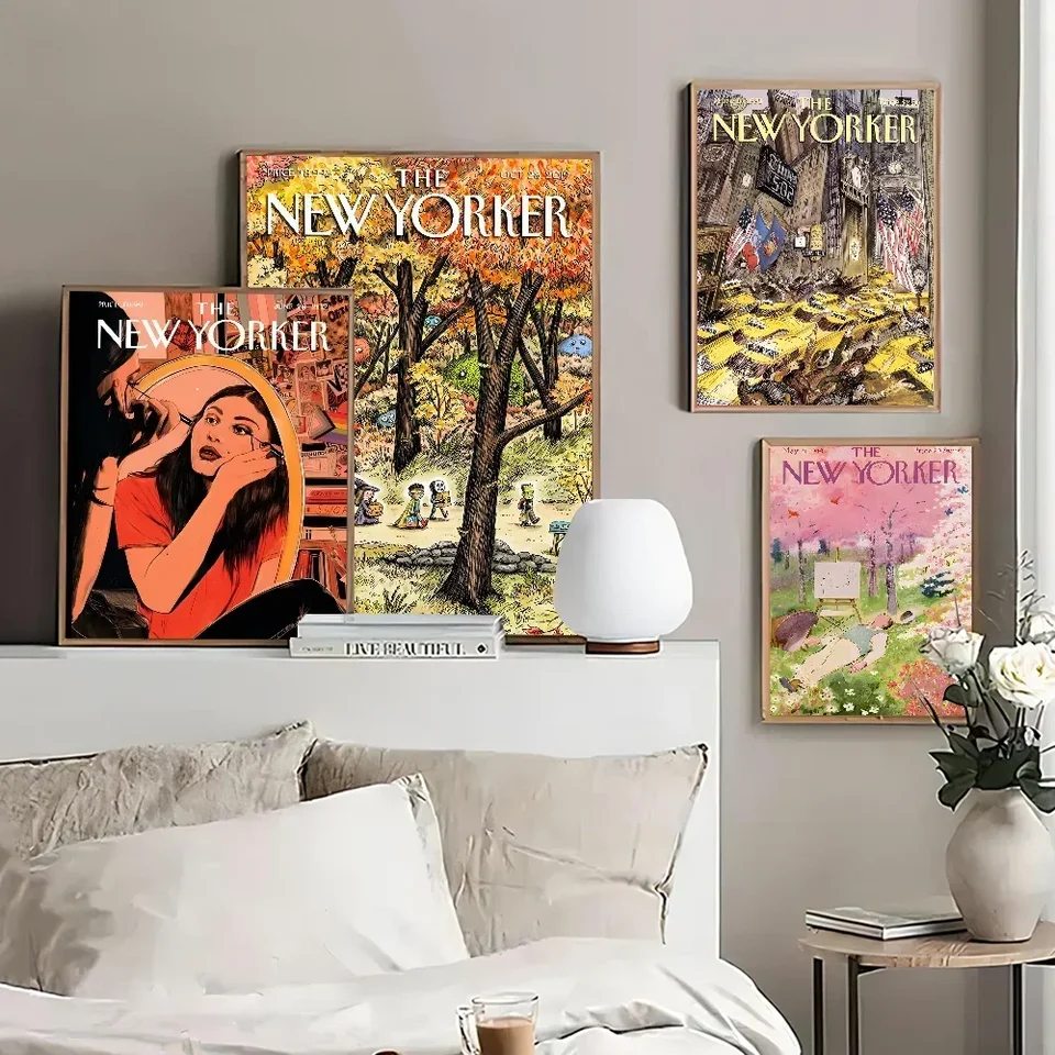 Časopis The-Yorker Classic Movie Plagáty Vintage Room Bar Cafe Decor Nordic Home Decor
