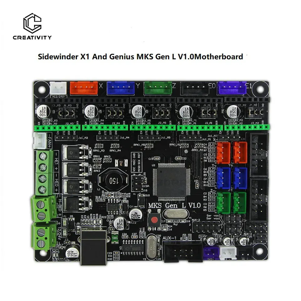 Časti 3D tlačiarne Sidewinder X1 a Genius MKS Gen L V1.0 Základná doska