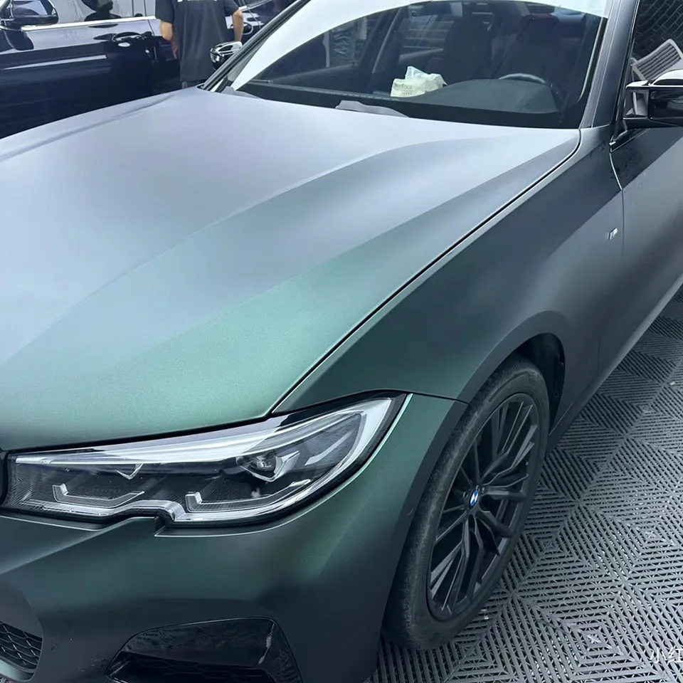 Časti automobilových automobilov ultralový matný kovový vločkový vinylkarbónny vláknina Diamond Green Green