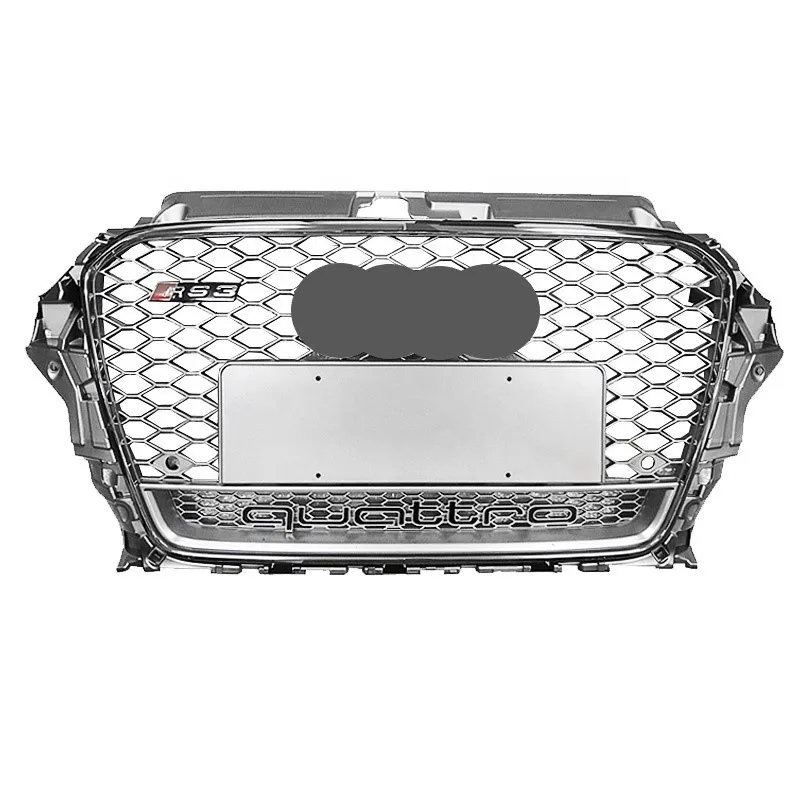 Časti tela chrómový rámec predný gril pre roky 2014-2016 Audi A3 8V facelift strieborné strieborné plást Audi RS3 Radiator Grill Grill