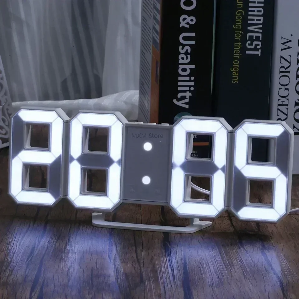 Časy nástenné hodiny dekorácie spálne. 3D LED Alarm teplota domáci záhradný stolík hodiny obývacia izba dekorácia digitálna