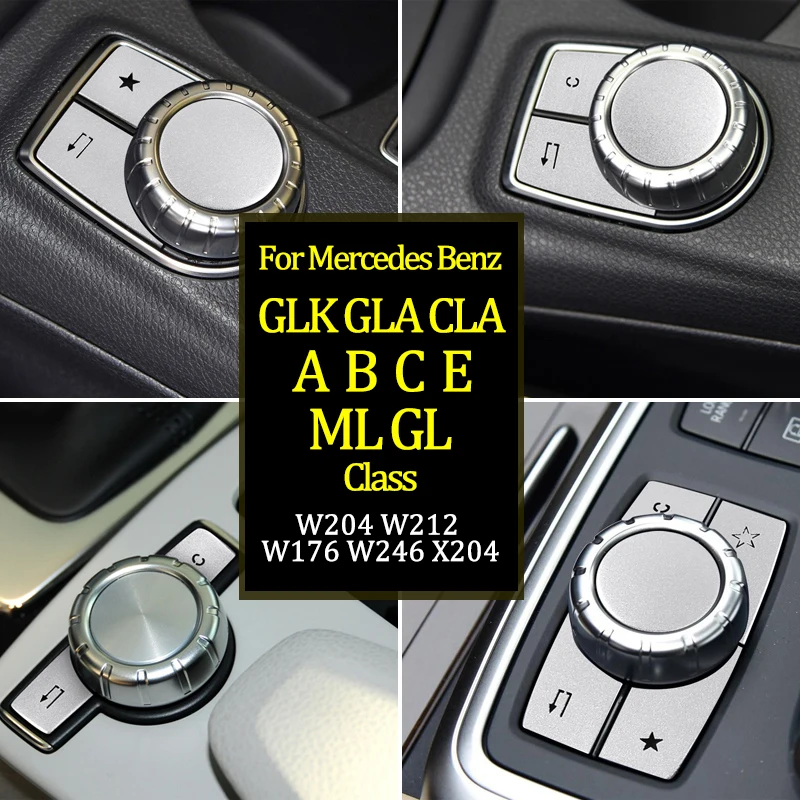 Časť auta pre Mercedes-Benz Abce Class CLA GLA GLK ML GL W204 W212 W176 W246 X204 Console Multimedia Kryt spínača gombíka