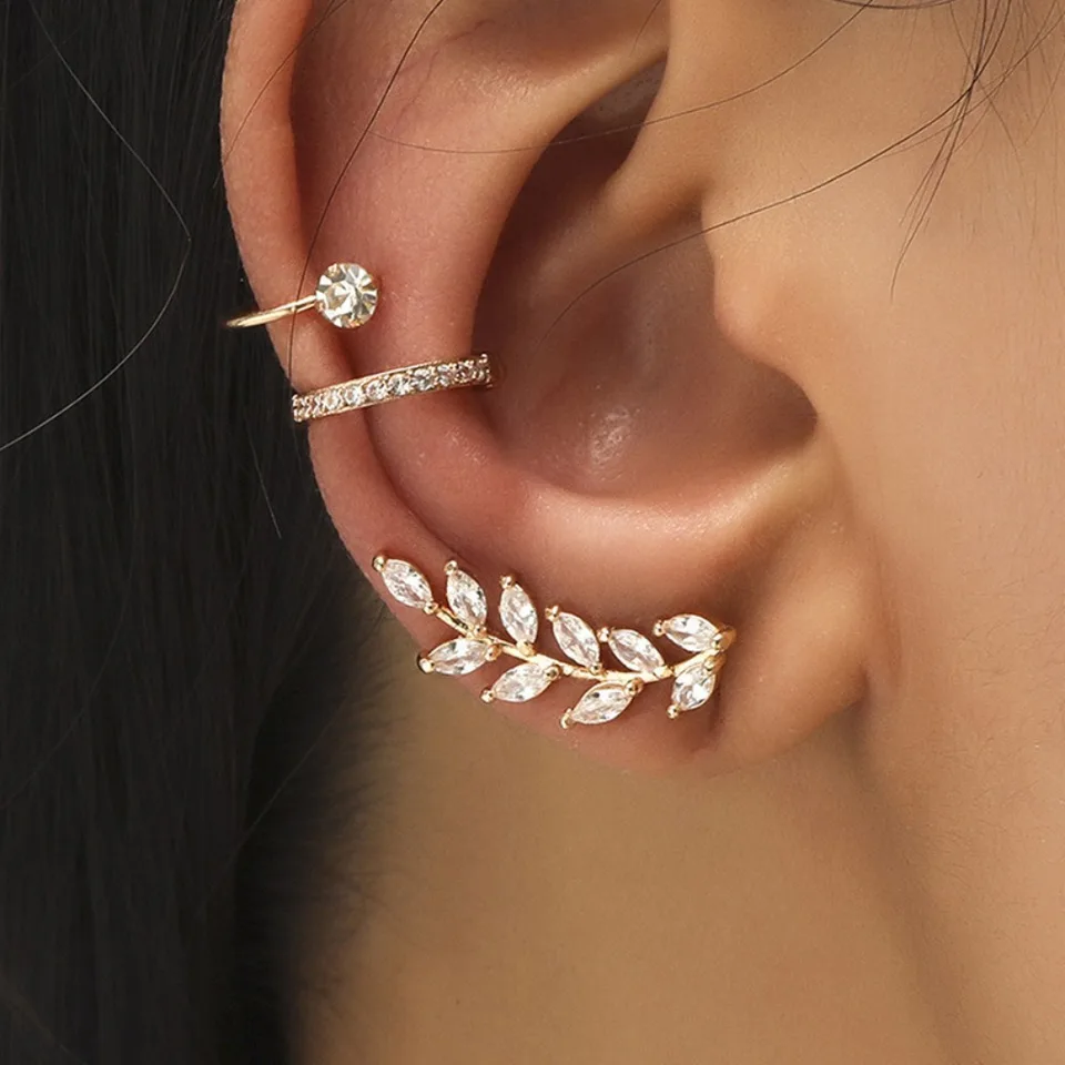 Čechan no piercing krištáľový kamienok s uši cuff crap comp cu náušnice pre ženy dievčenské trendy náušnice šperky doplnky