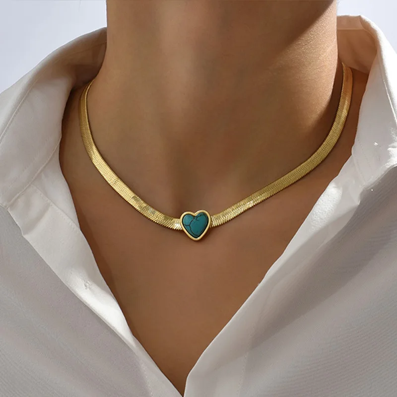 Čechia z nehrdzavejúcej ocele Prívesok Prívesok pre ženy pre ženy, pláž neformálne srdce Tyrkysové šperky letný sviatok darček