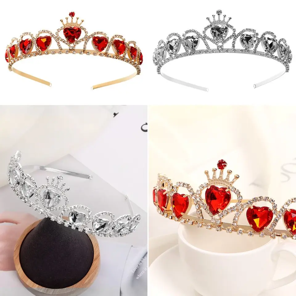 Čele rýpadla kamienok démon bling bling k narodeninám srdiečko čelenka pre dievčatá pre dievčatá princezná koruna ručne vyrobená