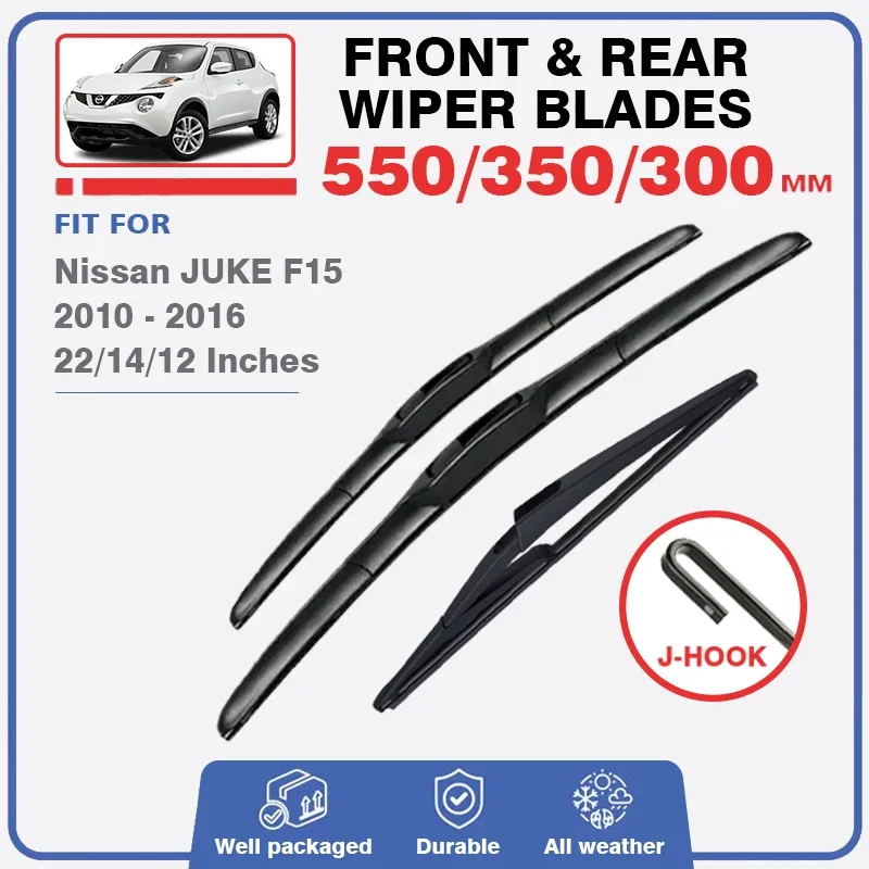 Čepele predného zadného stierača pre Nissan Juke F15 2010 - 2016 Windows Windows čelné sklo vozidlá 2011 2013 2013 2014 2015