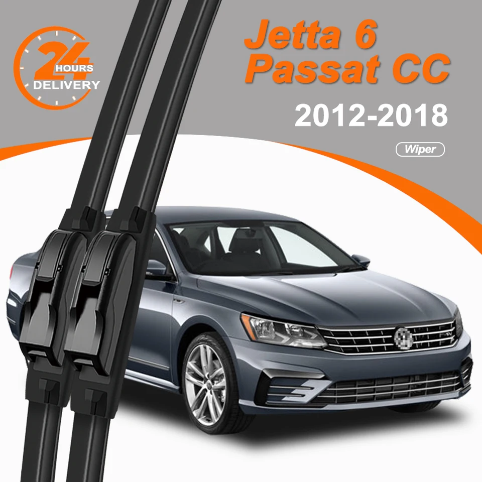 Čepele predného čelného skla pre Volkswagen VW Jetta 6 Passat CC 2012-2018 Černé okenné doplnky 2013 2015 2016 2016 2017