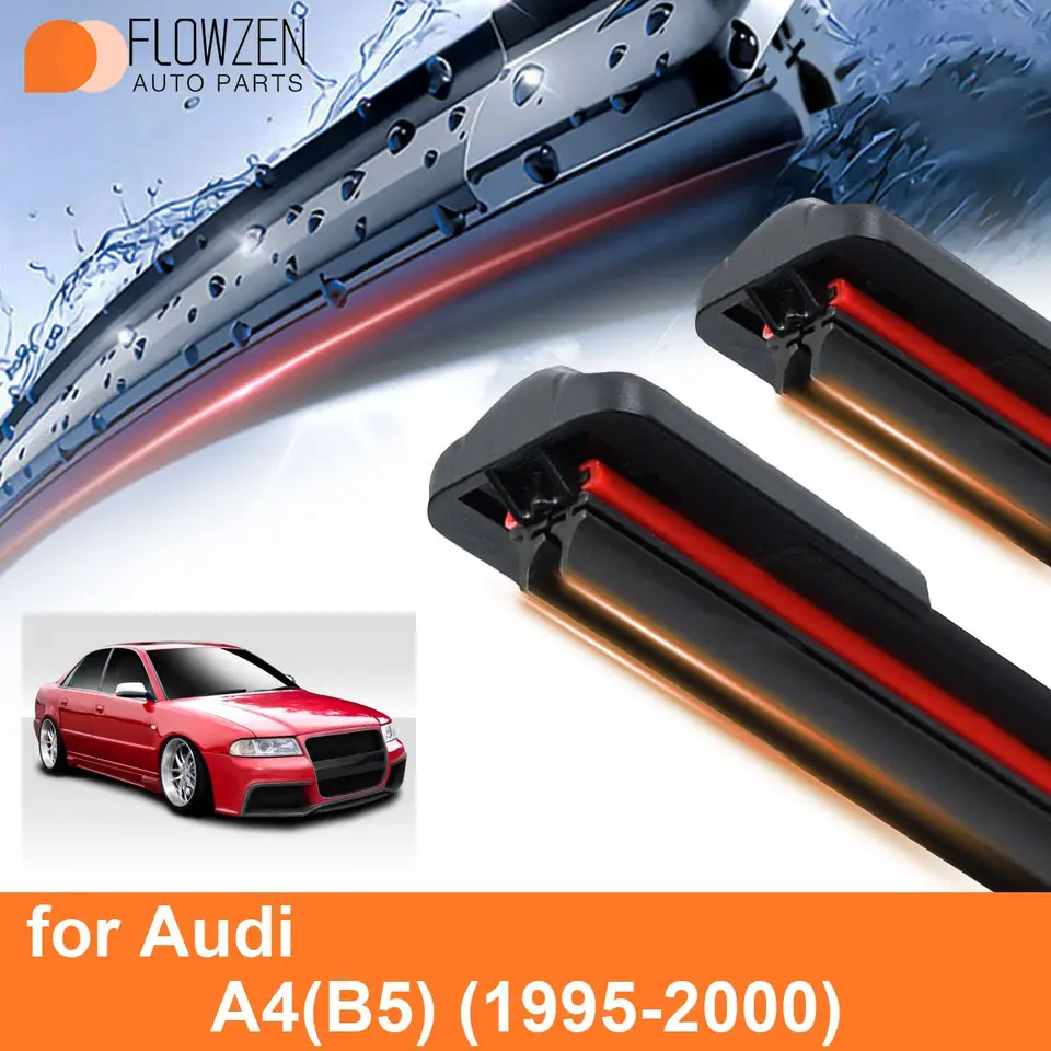 Čepele stieračov automobilov pre Audi A4 (B5) Dvojité gumové bezrámové bezdrôtové držiaky Wiperssoft Accessories 1996 1997 1998 1999 1999 2000
