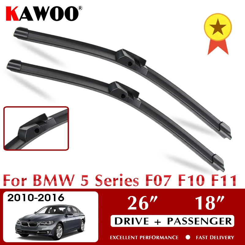 Čepele Wiper Car pre auto pre BMW 5 Series F07 F10 F11 október 2010 - november 2016 Černé sklo čelného skla 26 
