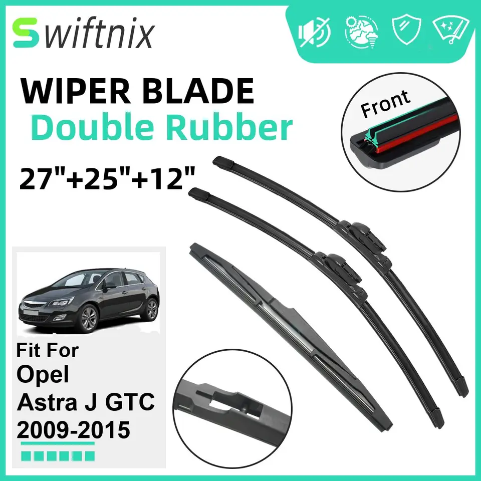 Čepele Wiper Double Gumber Car pre Opel Astra J GTC 2009-2015 Zamieňovače čelného skla Rubberové príslušenstvo 2011 2012 2013 2014 2015