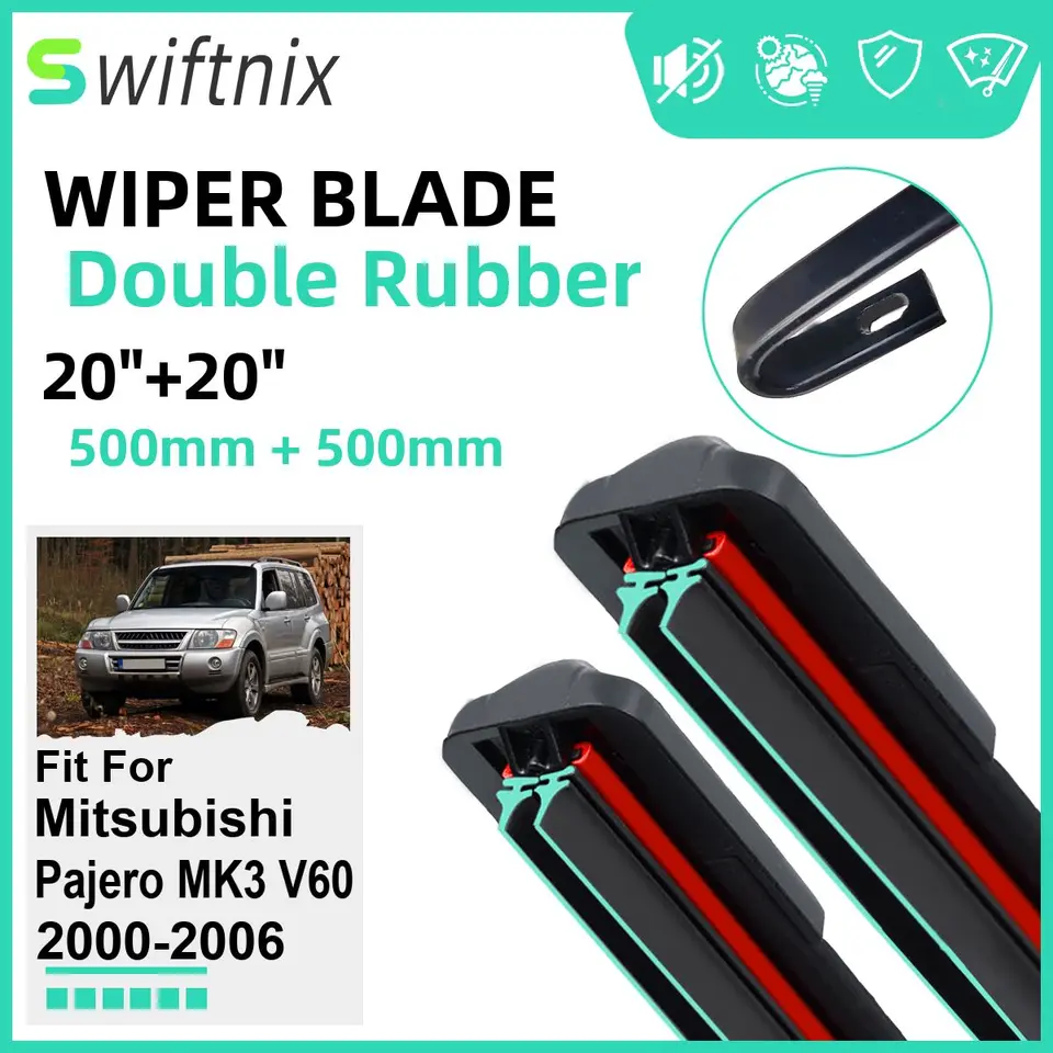 Čepele Wiper Double Gumer Car pre Mitsubishi Pajero MK3 V60 2000-2006 PREDNÁMKY PRÁCE GUMBER CAR 2002 2004 2005 2006