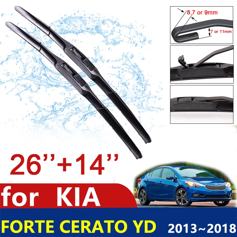Čepele Wiper pre auto pre Kia Forte Cerato YD 2013 ~ 2018 K3 predné stieračky čelného skla čepele Čepele Car Auto 2014 2015 2016