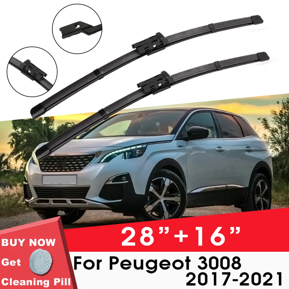 Čepeľ na čepeľ automobilu predné okno Čelné sklo gumový kremíkový gélový reklamný stierací stroj pre Peugeot 3008 2017-2021 28 