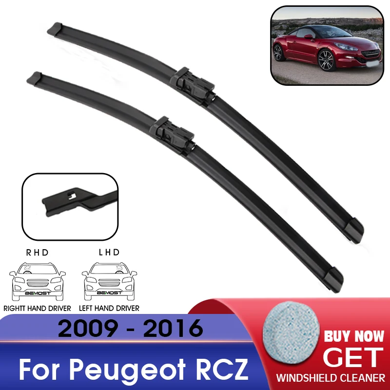 Čepeľ na čepeľ automobilu predné okno Černé sklo gumové kremíkové rekvity pre Peugeot RCZ 2009-2016 LHD/RHD 26 