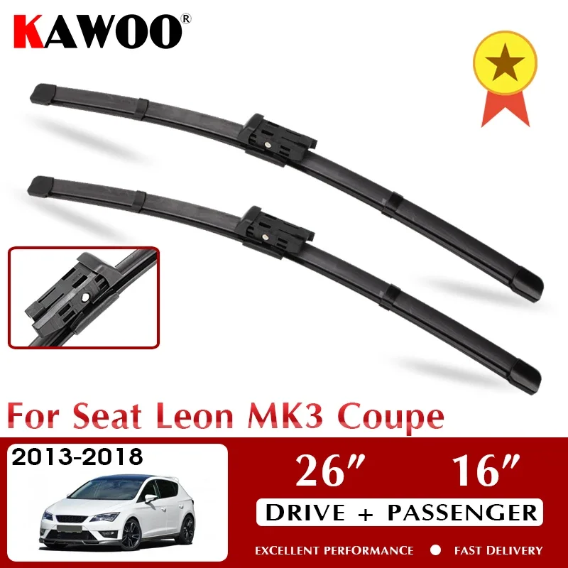 Čepeľ stierač kawoo stierač automobilov pre sedadlo Leon Mk3 Coupe 2013-2018 čelné sklo okna Words 26 