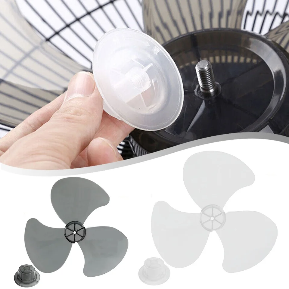 Čepeľ ventilátora 16 palcov Plastová plastová plastická čepeľ Tri listy s orechovým krytom pre ventilátor Ventilátu pre podstavec Elektrický ventilátor